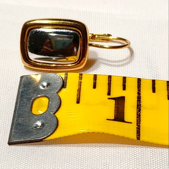 NAPIER TWO TONE DROP LEVER BACK EARRINGS - Picture 6 of 7